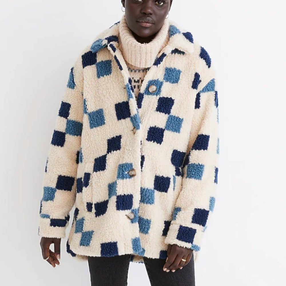 (Re)sourced Sherpa Belrose Shirt-Jacket in Checkerboard